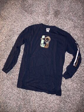 Lee navy Long-Sleeve nfl LA Rams Logo Tee with Gold Accent st. louis rams